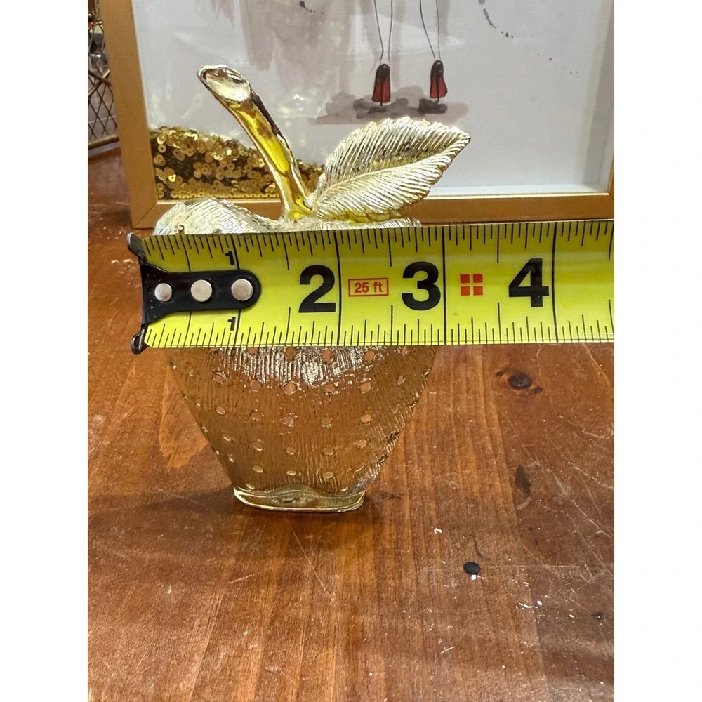 VTG Torino Gold Tone Apple Earring Holder Stand Jewelry Organizer Display